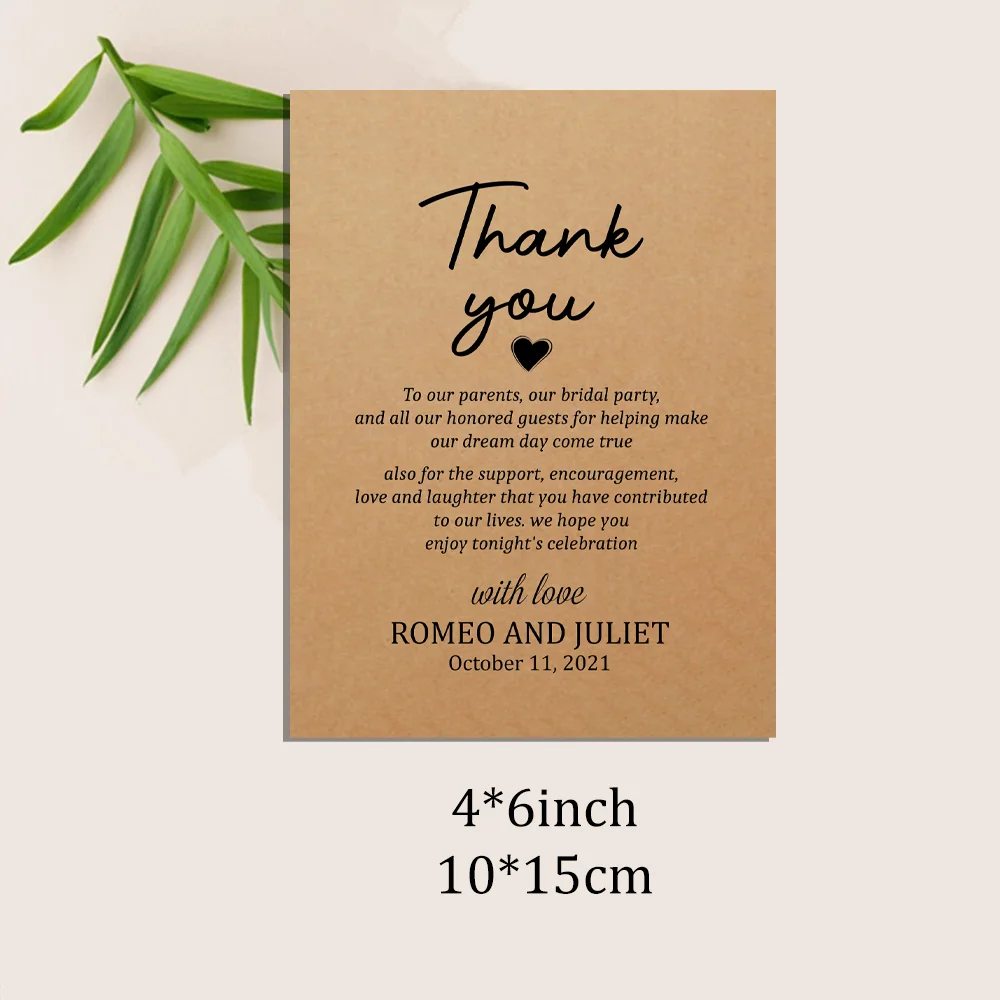 Wedding Thank You Note Thank You Card Wedding Gift Thank You Card Cards Invitations Aliexpress