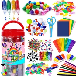 Varitas de felpa de colores para niños, bolas de felpa, conteo, manualidades, juguetes, rompecabezas de matemáticas, juguetes educativos para niños, manualidades