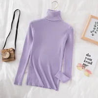 Croysier Turtleneck Women Autumn Winter Pullover Sweater Basic Casual Slim Stretch Soft Ribbed Knitted Top Woman Sweaters 2023 - Image 5