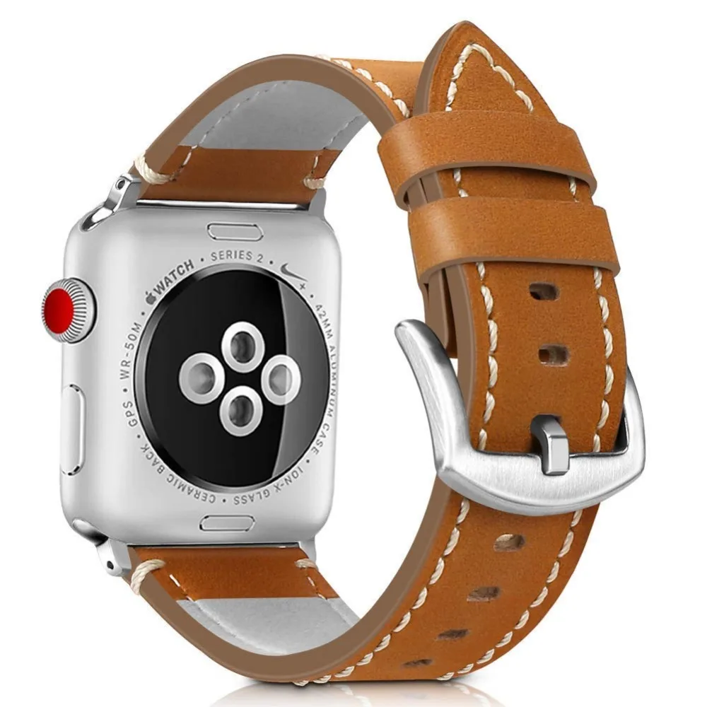 Ремешок для часов кожаный ремешок для наручных часов apple watch, ремешок 42 мм/38 мм браслет ремешок на запястье для наручных часов iwatch серии 3/2/1 44 мм чёрный; коричневый