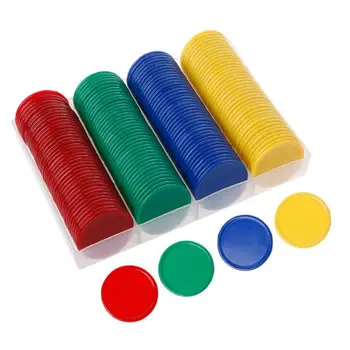 

160Pcs/Set Kids 4 Color Round Chips Counting Numbers Math Teaching Aids Game Party Props