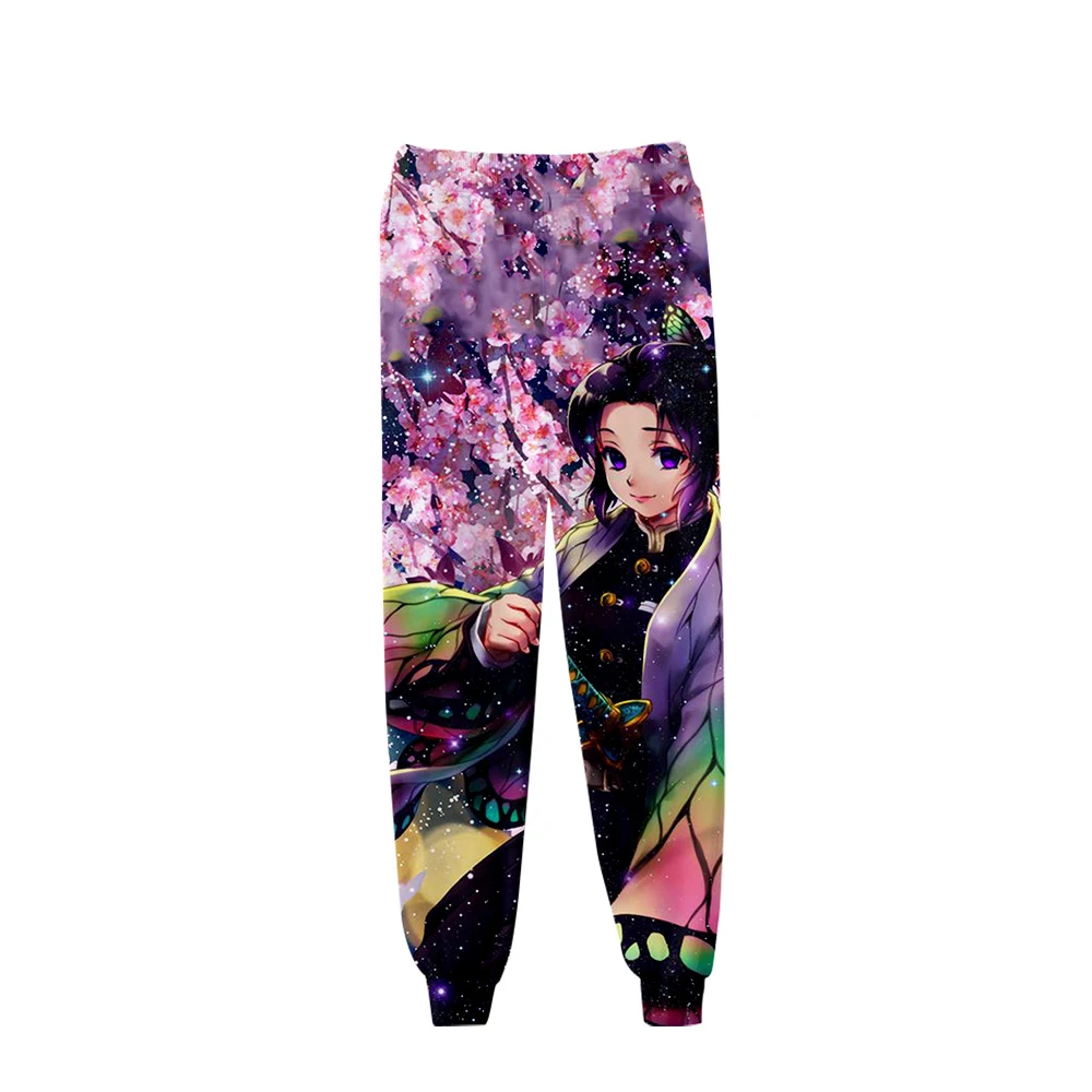 Autumn Winter Fashion Youth Jogging Sweatpants Anime 3D Ghost Blade Men's Ladies Black And White Plaid Trousers Men Women
