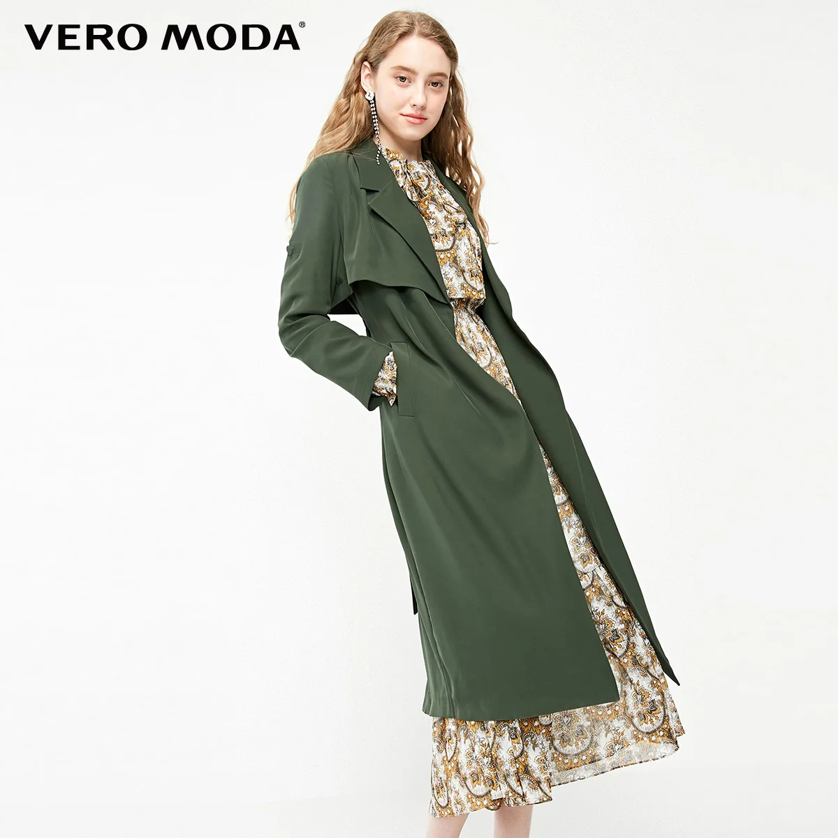 Vero Moda женский OL Стиль минималистичный драпированный Тренч | 319121509