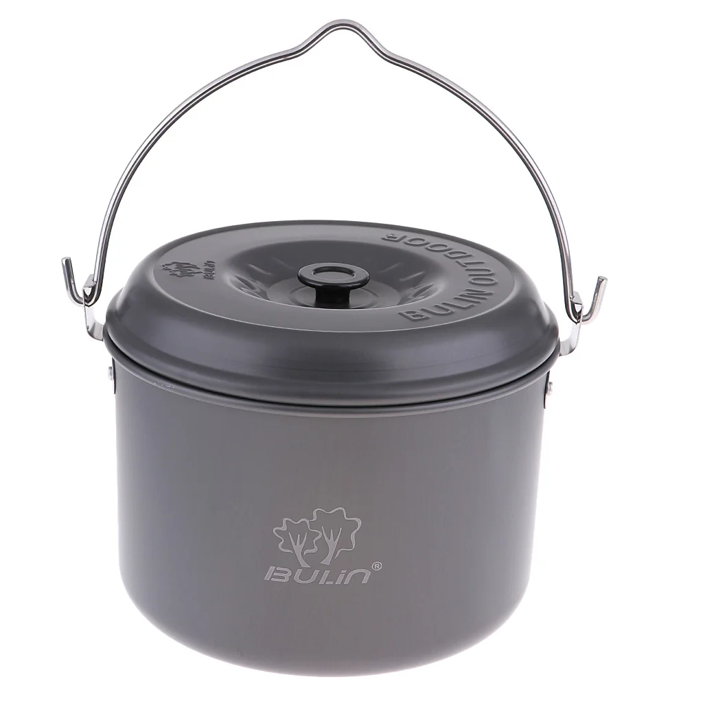 

Portable Camping Hanging Pot Outdoor Cooking Stockpot Soup Pot Kettle for Outdoor Camping Barbecue Fishing Accessories
