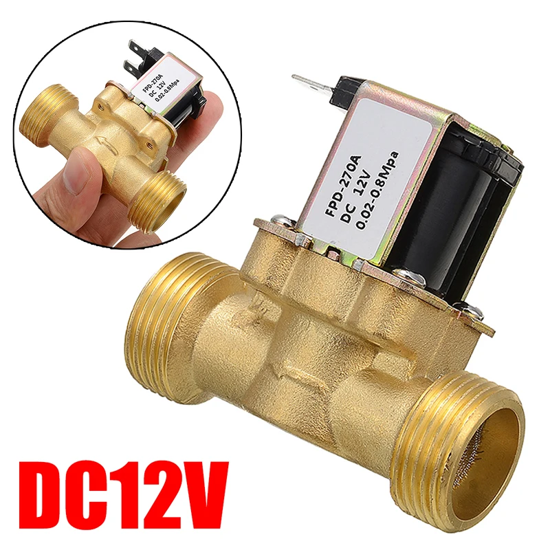 DC 24V Electric Solenoid Valve Switch Water Air G3/4" Brass Normally Closed N/C