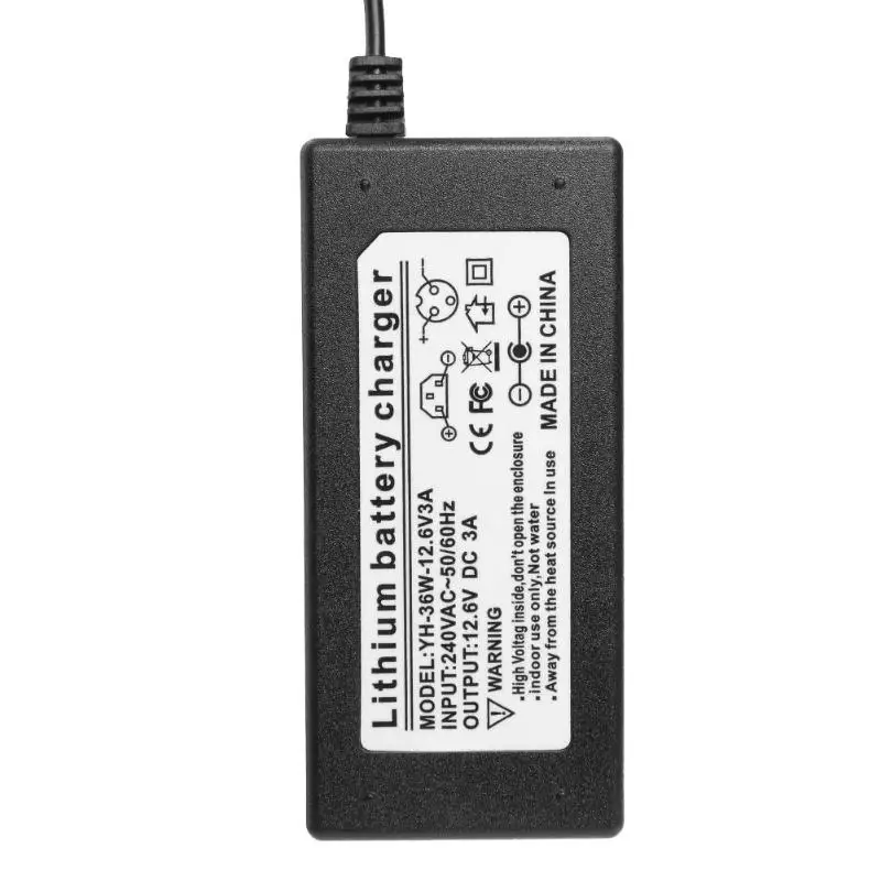 DC12.6V 3A 36 Вт литиевая батарея зарядное устройство адаптер питания с 5,5x2,5 мм разъем для 18650,18490, 14650,1451, 4430 литиевая батарея