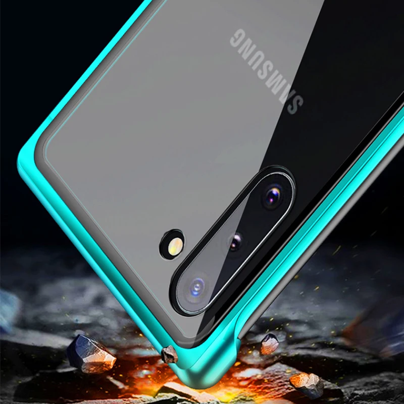 Полное покрытие металлический без оправы чехол для телефона для samsung Note 10 Pro 8 9 одиночное закаленное стекло задняя крышка для S8 S9 S10 Plus S7 Edge чехол
