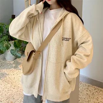 

2019 Womens Hoodies Overcoat Winter Warm Coat Zip Up Outerwear Letter Hooded Sweatshirts Long Jacket Parka Plus Size XL O14