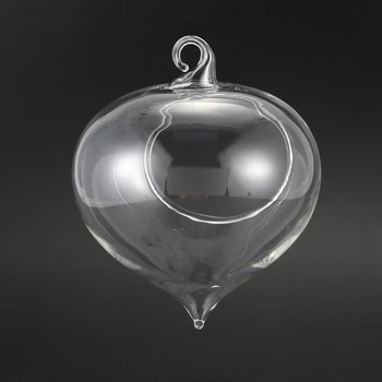 

New 1Pc Cute Home Fashion Lantern Shape Clear Glass Flower Plant Hanging Vase Planter Crystal ball Container Wedding Garden Deco