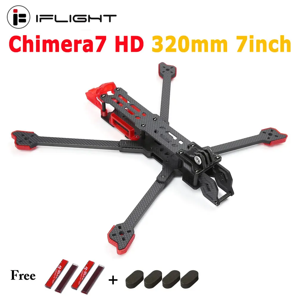 

IFlight Chimera7 HD 320 мм 7 дюймов FPV комплект рамы с 6 мм рукояткой совместимый с мотором XING 2806,5 7-дюймовый Пропеллер для радиоуправляемого дрона дальнего действия