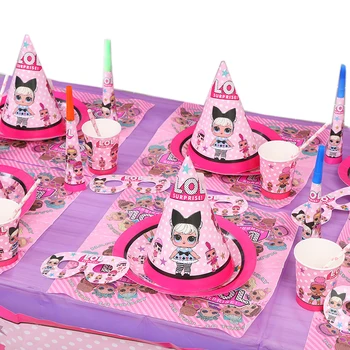 

Lol Surprise Dolls Theme Party Combination Packages Christmas Halloween Birthday Party Anime lols Doll Toy Kitchen Tableware