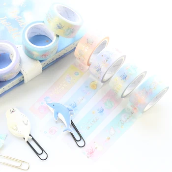 

Domikee new cute candy gold foil decoration DIY bullet traveler journal planner washi masking tape rolls stationery supplies