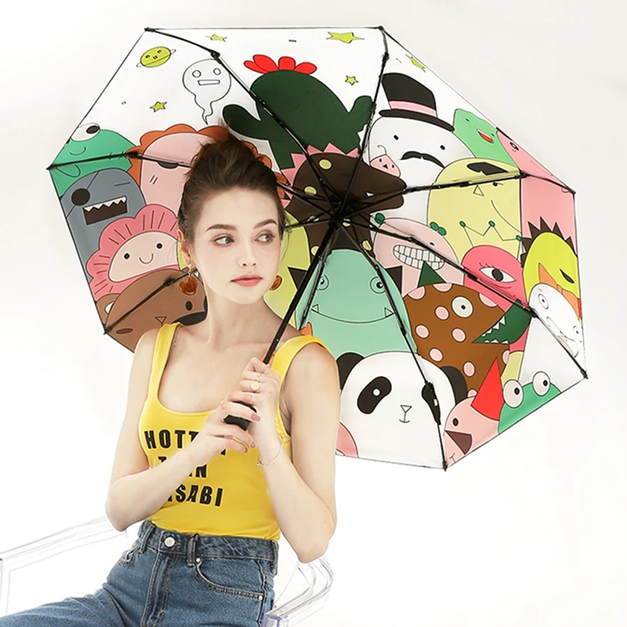 Super Light Button Small Umbrella Woman Funny Mini Umbrella Kids Resident Evil Umbrellas Paraguas Infantil Knuckle Brass 50KO052