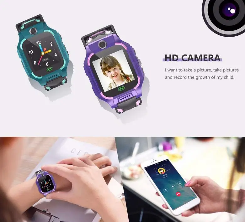 

Kids Smart Watch Phone GPS Tracker Watch SOS Anti-Lost Alarm Sim Card Slot Touch Screen Alarm Clock Digital Wrist Watch E12 r60
