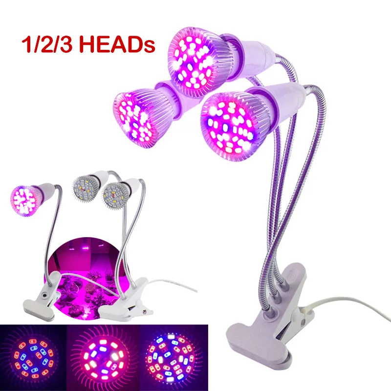 Plant grow Light 3 HEAD Full Spectrum box tent room phyto Lamps Indoor Greenhouse For Home