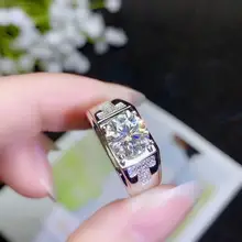 Kkmall магазин круглое серебряное кольцо Moissanite 3.00ct D VVS роскошное свадебное кольцо Moissanite для мужчин серебряное кольцо 925