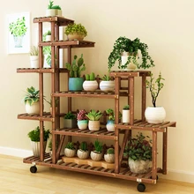 Airs Indoor Balcony A Living Room Shelf Green Radish Meat Botany Solid Wood Quality Potted Plant Flowerpot Frame Household