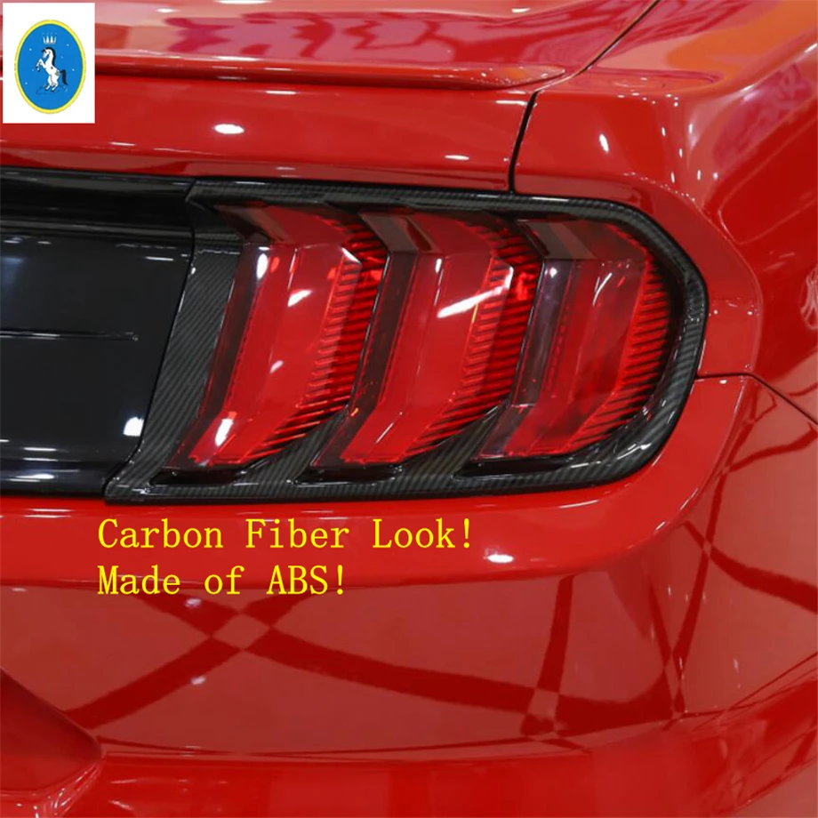 Yimaautotrims авто аксессуары задний фонарь крышка комплект подходит для Ford Mustang ABS углеродное волокно