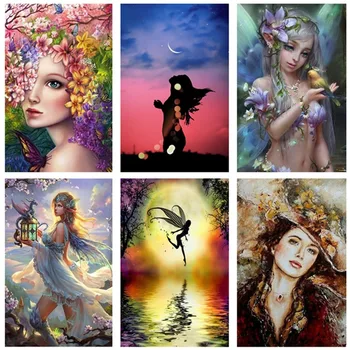 

Full Round Diamond Painting Dragon Fairy 5d Mosaic Diamond Embroidery Flower Beauty Cross Stitch Decor Home Gifts