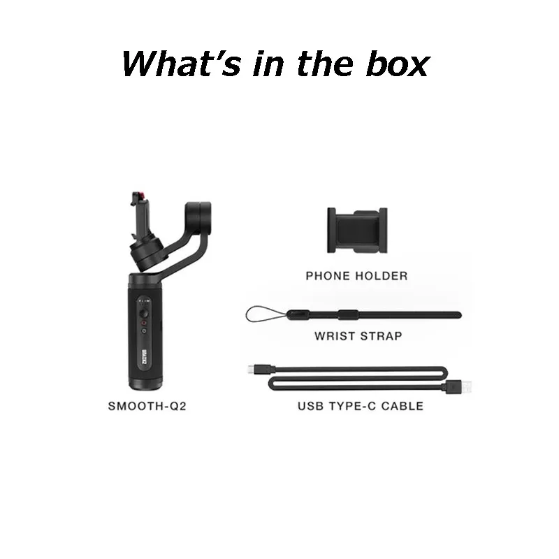  Zhiyun Smooth Q2 3-Axis Handheld Gimbal Stabilizer for Smartphone iPhone/Samsung for Vlog YouTube v