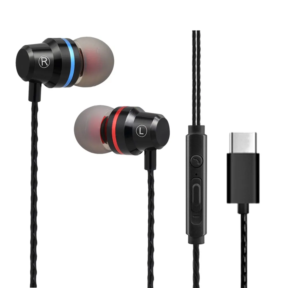 Usb type-C Проводные металлические наушники-вкладыши с микрофоном