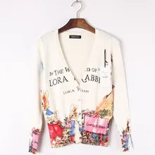 Женский вязаный кардиган, свитера, пальто, свитер для девочек, верхняя женская одежда, куртка с длинными рукавами и принтом, Осень-зима M190803