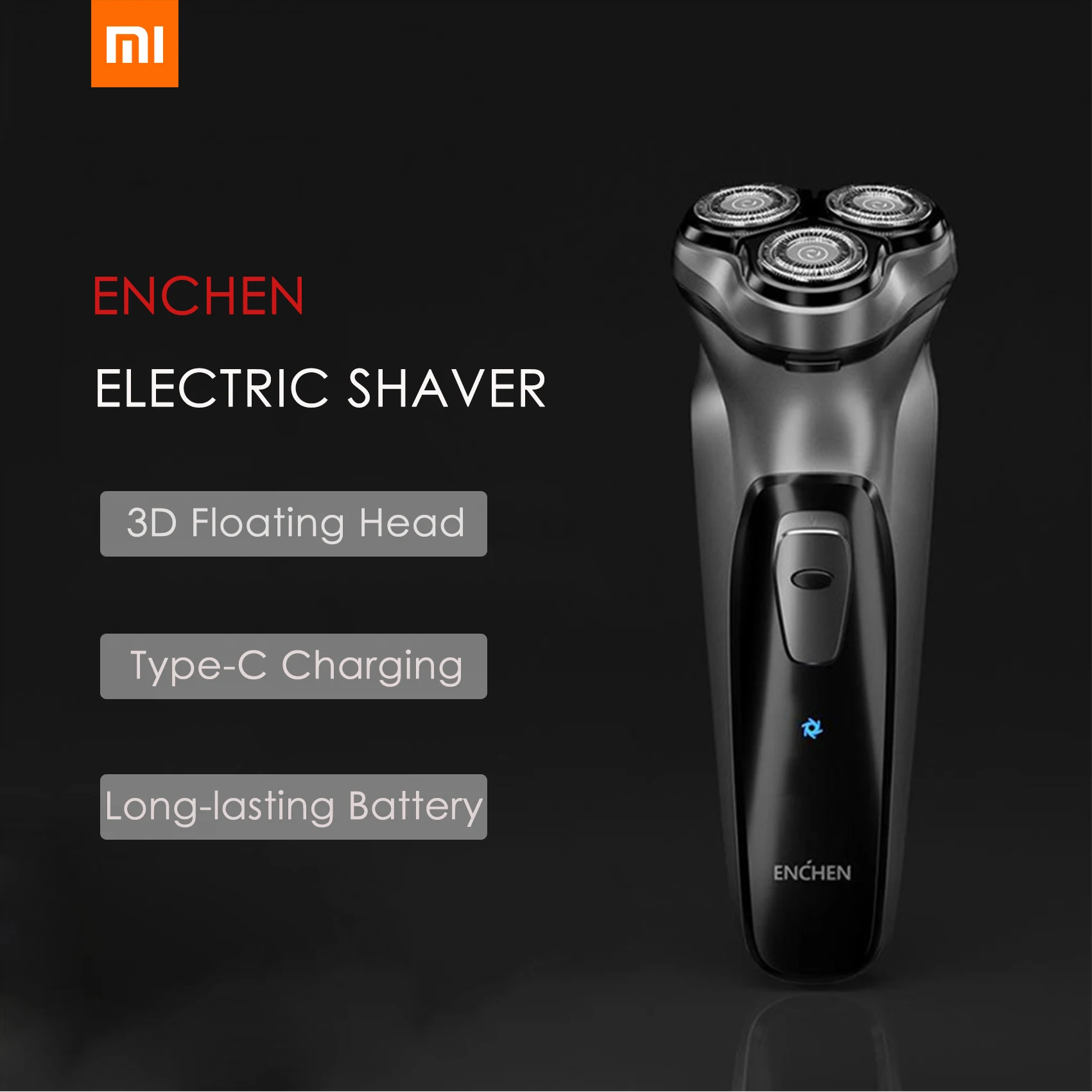 

Xiaomi Enchen BlackStone 3D Electric Shaver Smart Control Blocking Protection Razor Waterproof Type-C Rechargeable for Men