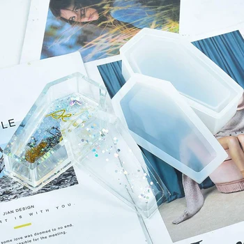 

Coffin Trinket Box Silicone Mold Halloween Gothic Container Mold Resin Art Supplies Silicone Mold For Home Resin Making