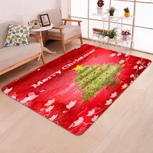 12 стилей 3D Рождественский Санта-Клаус Противоскользящий коврик для кухни, столовой, камина, пола, коврик, фланелевый ковер, Рождественское украшение для дома