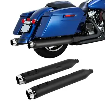 

Motorcycle Dual Slip-on Exhaust Mufflers For Harley Touring Models Road Glide Electra Street Glide 1995-2016
