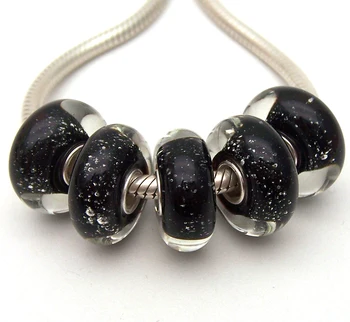 

JGWG1385 5X 100% Authenticity S925 Sterling Silver Beads Murano Glass beads Fit European Charms Bracelet diy jewelry Lampwork