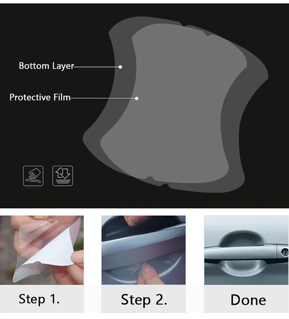 5 шт./компл. прозрачная автомобильная ручка Защитная пленка двери автомобиля наклейки на автомобиль винил анти-стойкая к механическим повреждениям хуже, автоаксессуары