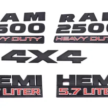 5x-R-AM 2500 plus 5,7 Hemi 4x4 эмблема значок 3D эмблема наклейки черный матовый