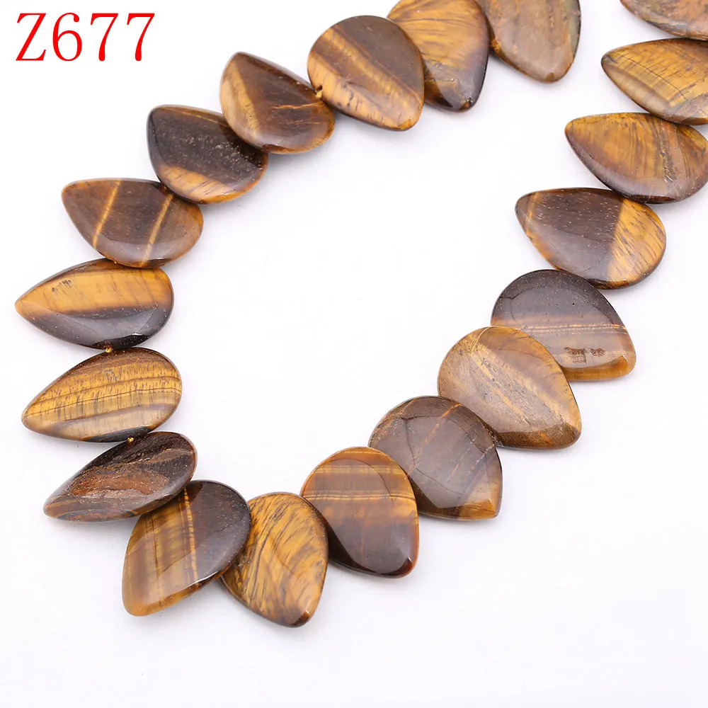 Yumten Капля воды из синего бусины из песчаника 32 мм* 22 мм жемчужные бусы DIY для изготовления украшений ожерелья Аксессуары агат Кристалл из опала бисером - Цвет: Tiger eye