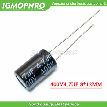 

50PCS 400V 4.7UF 8*12 8X12MM 4.7UF DIP Aluminum electrolytic capacitors New Original Free Shipping