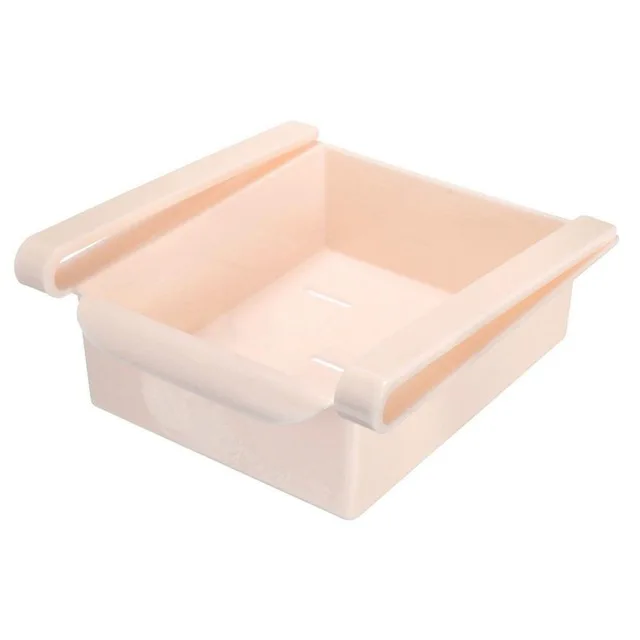 Pink Мини ABS слайды для кухни Холодильник Морозильник Экономия пространства Организация еда фрукты коробка для хранения стеллаж Ванная Комната Полка Органайзер держатель - Цвет: Pink