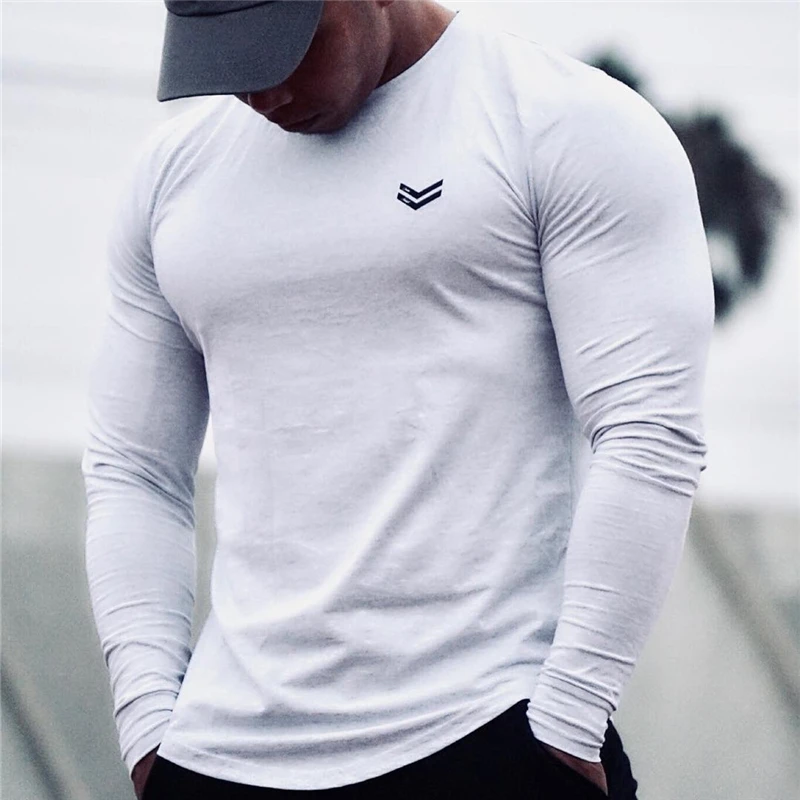 

T-Shirt Men 2019 Autumn New Long Sleeve O-Neck T Shirt Men Brand Clothing Fashion fitness Cotton Tee Tops clothing