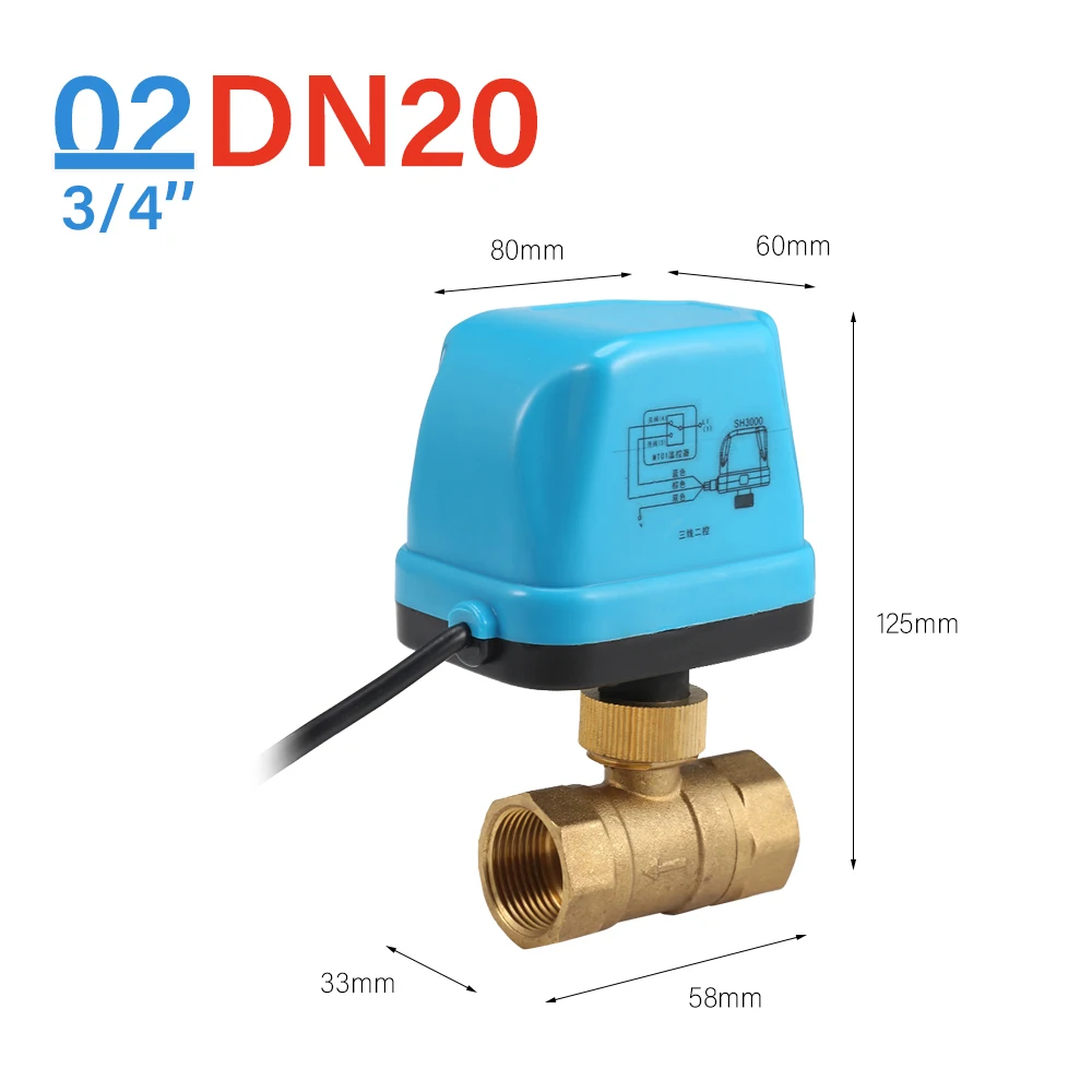 12V электрический моторизованный шаровой клапан с резьбой для кондиционирования воздуха воды Системы контроллер 2 Way 3 провода 1.6Mpa G резьба DN15 DN20 DN25