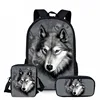 2025 School Backpack for Kids Boys Girls Gray Wolf 3d Printing Children Orthopedics Rucksack Bookbag Pencil Mochila Escolar 1