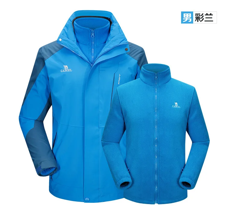 Осенняя и зимняя уличная водонепроницаемая куртка, Мужская, три в одном, водонепроницаемая, для альпинизма, женское плотное пальто 5518
