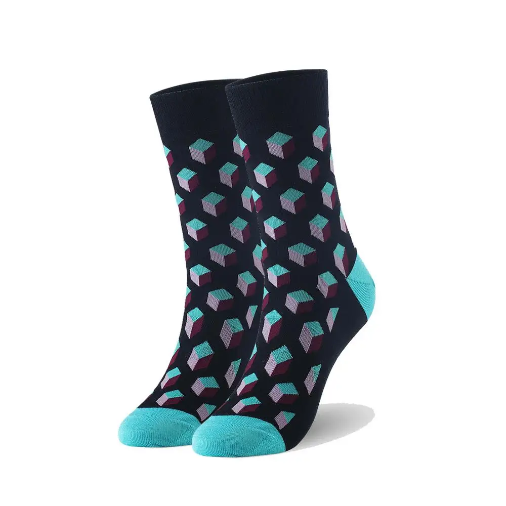 Мужские бамбуковые носки, стереоскопический узор, большие размеры, мужские носки, брендовые носки, британский Размер 7-11, европейский размер 40-46, 1004 VKMONY - Цвет: 1004 Sky blue
