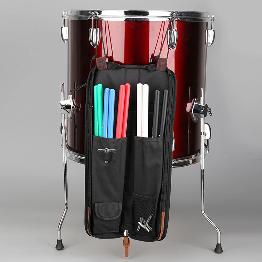 Durable Cotton Padded Drumstick Bag Drum Stick Holder Soft Carrying Case for Sticks Mallets Large Capacity Musical Accessory