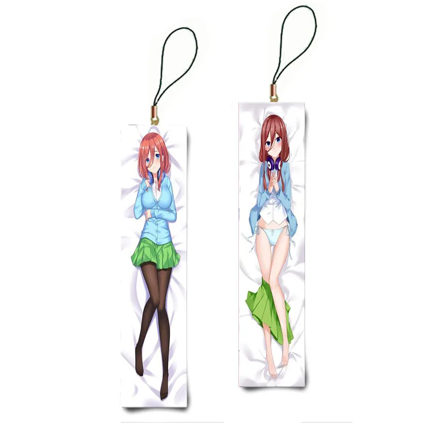 Милый японский аниме брелок 5-toubun no hanayome Мини Подушка «Dakimakura» Подвески индивидуальный брелок ремешок для телефона