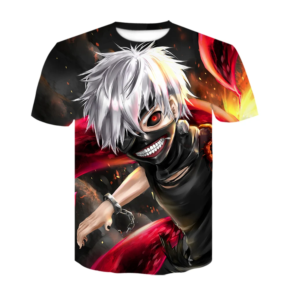 Токийский Гуль аниме серебряные волосы Kaneki Ken 3d печать футболка мужские хип хоп с