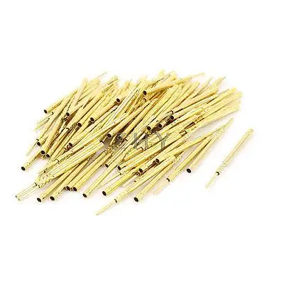 

100 Pcs R160-2W Metal 1.67mm Dia Testing Probe Pin Receptacles Gold Tone
