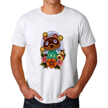 

Fashion Vintage Japan Gaming Animal Crossing T-shirt Men 2020 Summer Harajuku Short-Sleeve White T shirt Male Camiseta Clothes