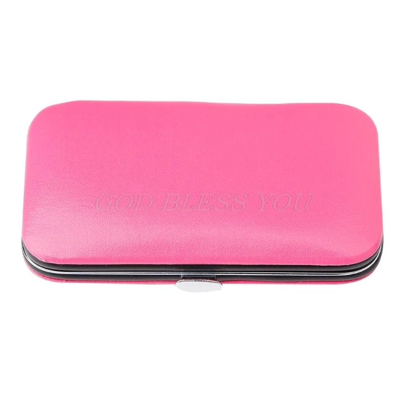 Hot pink 7 шт./компл. Портативный клиппер маникюрный Нержавеющая сталь по уходу за ногтями Набор с коробкой - Цвет: Hot pink