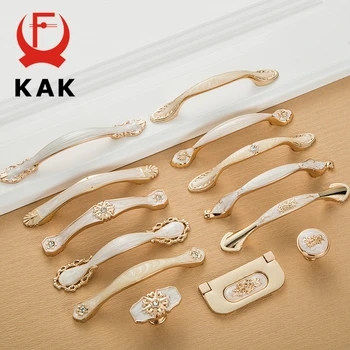 

KAK White Amber Gold Cabinet Handle Kitchen Handle Luxury Wardrobe Door Pulls Drawer Knob Fashion Furniture Handle Door Hardware