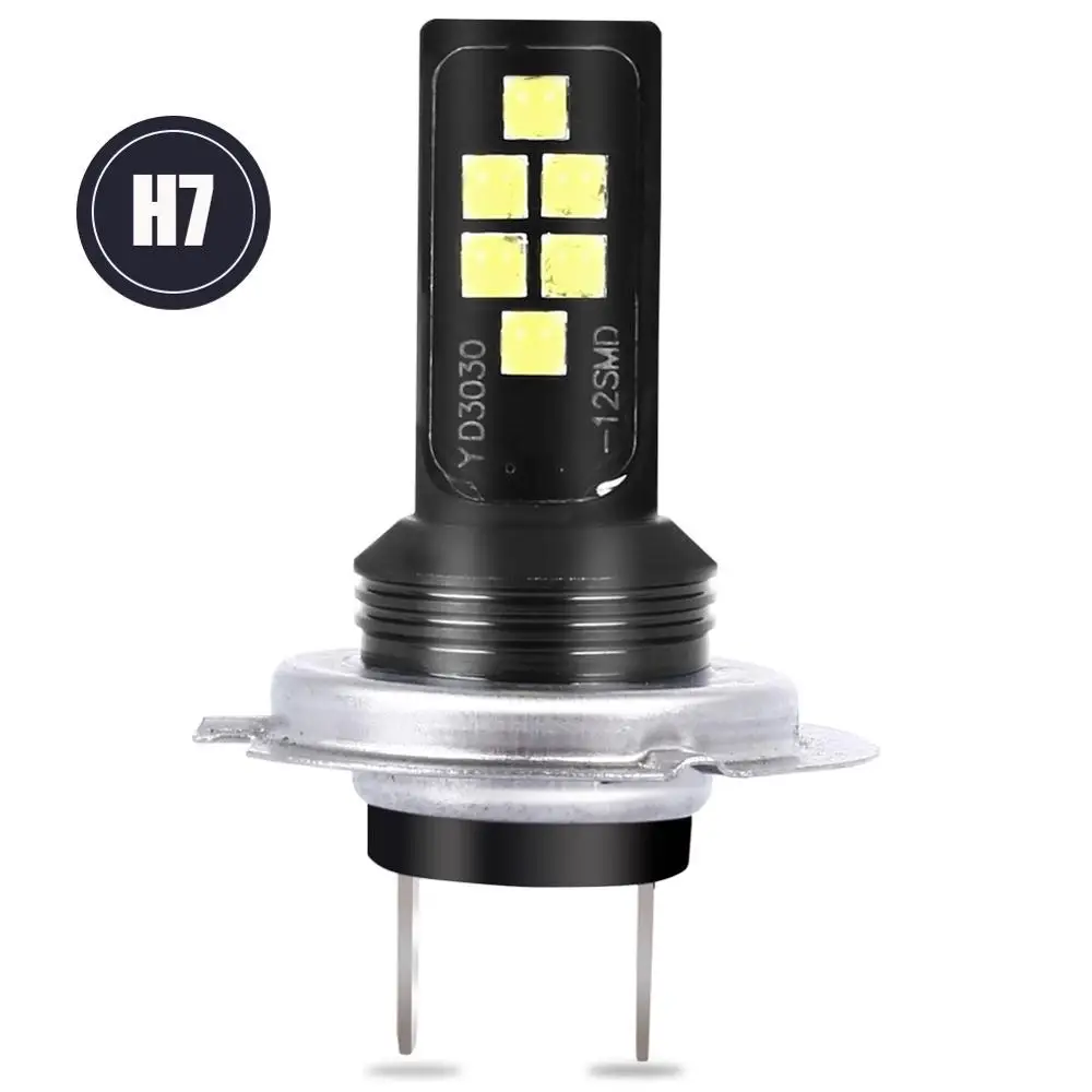 Мотоциклетный светильник ing 12 Светодиодный DC12 DC24V Автомобильный светодиодный головной светильник Hi/Lo мотоциклетная Лампа 6000k H7 H4 P15D 3030 белые мото лампы противотуманный светильник - Испускаемый цвет: H7