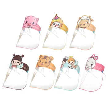 

Cute Full Face Kids Cartoon Clear Transparent Safety Face Shield Visor Protects Protection Reusable with Frame